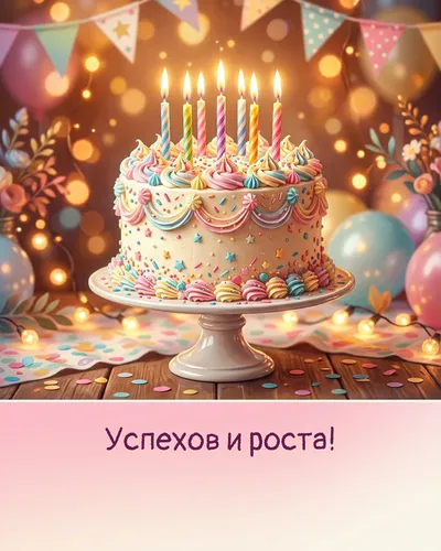 поздравительная открытка — Успехов и роста!